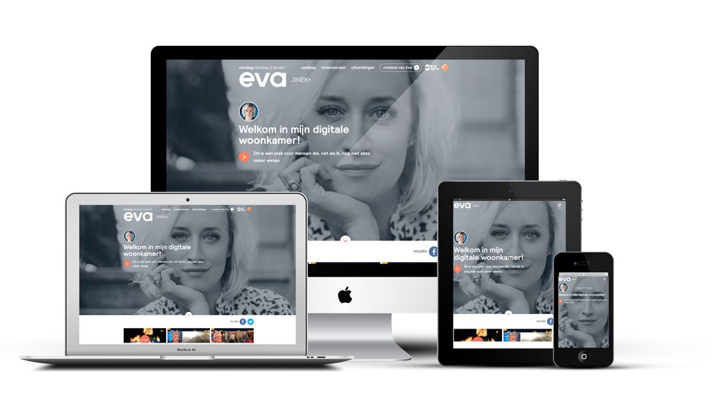 Eva Jinek website op meerdere schermen